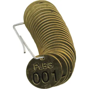 BRADY 23260 Numbered Tag 1-1/2 Diameter Brass Pk 25 | AF6ZXZ 20TD93