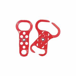 BRADY 236919 Lockout Hasp, Steel Lockout Hasp, 1.5 in/1 Inch Size Opening Size, Red, 6 Padlocks | CP2FAM 489L83