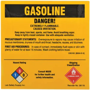 BRADY 26118LS Chemical Label 5 Inch Width 5 Inch H - Pack Of 25 | AF3PJM 8AG08