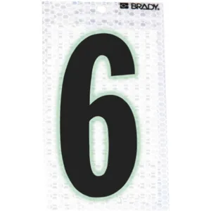 BRADY 3000-6 Ultra Reflective Numbers 6 - Pack Of 10 | AA6REK 14R106