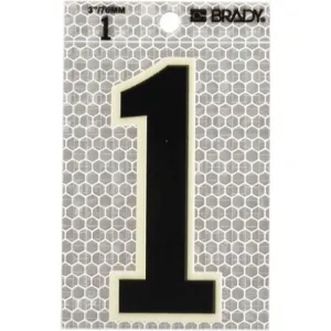 BRADY 3010-1 Ultra Reflective Numbers 1 - Pack Of 10 | AA6RFU 14R137