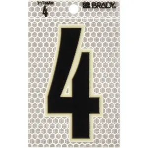 BRADY 3010-4 Ultra Reflective Numbers 4 - Pack Of 10 | AA6RFX 14R140