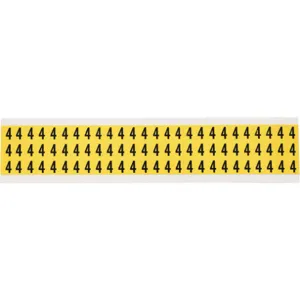 BRADY 3410-4 Number Label 4 Black On Yellow 1/2 Inch Height | AH4ZLA 35TA02