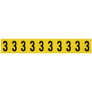 BRADY 3430-3 Number Label 1 Inch Height Character Vinyl Cloth | AG9KJJ 20TA85