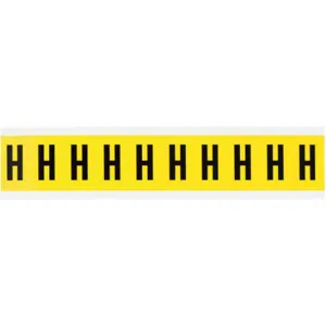 BRADY 3430-H Letter Label H 1-1/2 Inch Height x 7/8 Inch Width Vinyl | AH3JPK 32MF81