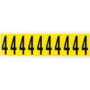 BRADY 3440-4 Number Label 4 Black On Yellow 2-1/4 Inch Height | AH4ZLE 35TA06