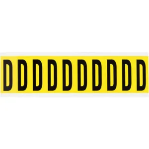 BRADY 3440-D Letter Label D 8 Inch Width Black/Yellow Vinyl | AH3JQM 32MG07