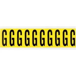 BRADY 3440-G Letter Label G 8 Inch Width Black/Yellow Vinyl | AH3JQP 32MG09