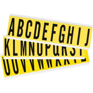 BRADY 3440-LTR KIT Letter Label A Thru Z Black On Yellow 7/8 Inch Width | AH4ZMB 35TA26