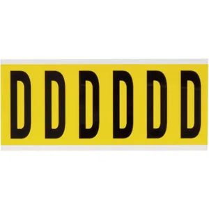 BRADY 3450-D Letter Label D 1-1/2 Inch Width x 3-1/2 Inch Height | AH2CAN 24UZ49