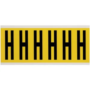 BRADY 3450-H Letter Label H 1-1/2 Inch Width x 3-1/2 Inch Height | AH2CAT 24UZ53