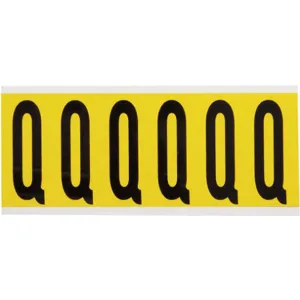 BRADY 3450-Q Letter Label Q 1-1/2 Inch Width x 3-1/2 Inch Height | AH2CBC 24UZ62