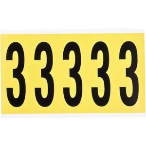 BRADY 3460-3 Number Label 3-7/8 Inch Height Character Vinyl | AG9KKG 20TC07