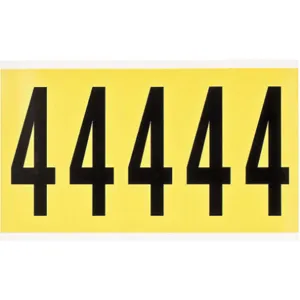 BRADY 3460-4 Number Label 3-7/8 Inch Height Character Vinyl | AG9KKH 20TC08