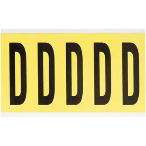 BRADY 3460-D Letter Label D 5 Inch Height x 1-3/4 Inch Width Vinyl | AH3JRJ 32MG27