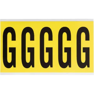 BRADY 3460-G Letter Label G 5 Inch Height x 1-3/4 Inch Width Vinyl | AH3JRL 32MG29