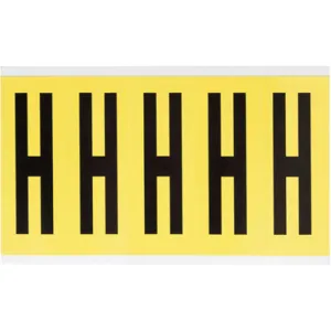 BRADY 3460-H Letter Label H 5 Inch Height x 1-3/4 Inch Width Vinyl | AH3JRM 32MG30