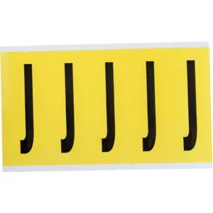 BRADY 3460-J Letter Label J 5 Inch Height x 1-3/4 Inch Width Vinyl | AH3JRP 32MG32