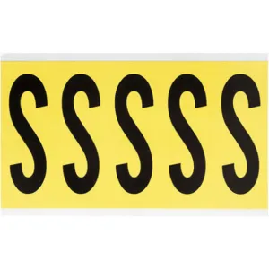 BRADY 3460-S Letter Label S 5 Inch Height x 1-3/4 Inch Width Vinyl | AH3JRT 32MG35