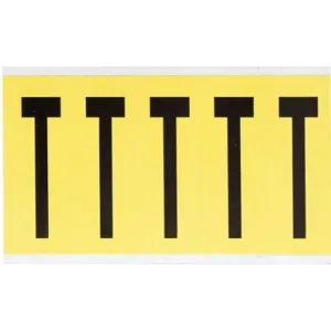 BRADY 3460-T Letter Label T 5 Inch Height x 1-3/4 Inch Width Vinyl | AH3JRU 32MG36