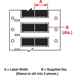 BRADY 3PS-750-2-BK-S-2 Wire Marking Sleeves 1 Inch Width 1.250 Inch Length | AH3DDH 31EA18