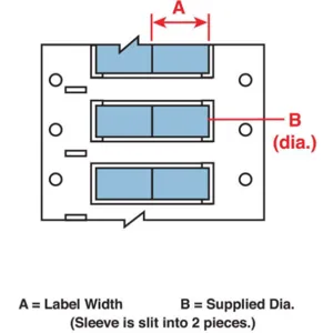 BRADY 3PS-1000-2-BL-S-2 Wire Marking Sleeves 1 Inch Width 1.66 Inch Length | AH3CVZ 31DY47