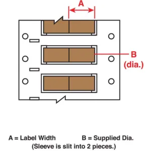 BRADY PS-250-2-BR-2 Wire Marking Sleeves 1 Inch Width 0.439 Inch Length | AH3DJF 31EC32