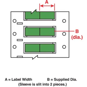 BRADY 3PS-750-2-GR-2 Wire Marking Sleeves 1 Inch Width 1.250 Inch Length | AH3DDR 31EA26