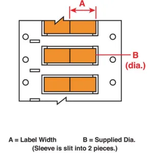 BRADY 3PS-1000-2-OR-2 Wire Marking Sleeves 1 Inch Width 1.66 Inch Length | AH3CWL 31DY58