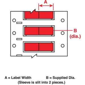 BRADY PS-250-150-RD-2 Wire Marking Sleeves 0.75 Inch Width 0.439 Inch Length | AH3DJA 31EC27