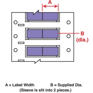 BRADY 3PS-375-2-VT-2 Wire Marking Sleeves 1 Inch Width 0.645 Inch Length | AH3DCC 31DZ89