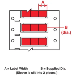 BRADY 3PS-187-2-RD-S-3 Wire Marking Sleeves 0.667 Inch Width 0.335 Inch Length | AH3DAE 31DZ45