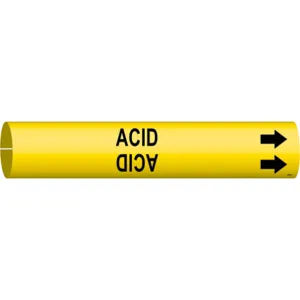 BRADY 4000-A Pipe Marker Acid Yellow 3/4 To 1-3/8 In | AE3ZEB 5GXF8