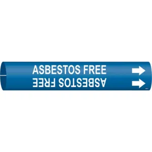 BRADY 4007-D Pipe Marker Asbestos Free Blue 4 To 6 In | AF4ZFN 9RY80