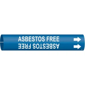 BRADY 4007-B Pipe Marker Asbestos Free 1-1/2 To 2-3/8 In | AF4QDK 9F928