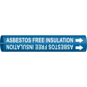 BRADY 4008-C Pipe Marker Asbestos Free Insulation Blu | AE3ZTR 5GYJ0