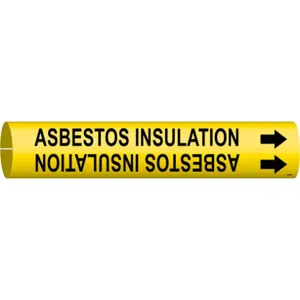 BRADY 4009-B Pipe Marker Asbestos Insulation Yellow | AE3ZEM 5GXG9