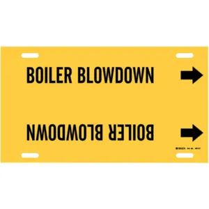 BRADY 4015-H Pipe Marker Boiler Blow Down Y 10 To 15 In | AF4UDN 9K954