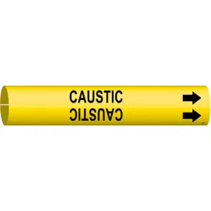 BRADY 4020-D Pipe Marker Caustic Yellow 4 To 6 In | AE3ZUH 5GYK7