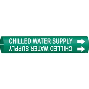 BRADY 4024-A Pipe Marker Chilled Water Supply 3/4 To 1-3/8 | AC9HZK 3GTW1