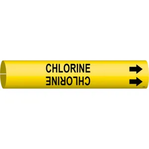 BRADY 4025-B Pipe Marker Chlorine Yellow 1-1/2 To 2-3/8 In | AE3ZFD 5GXJ7