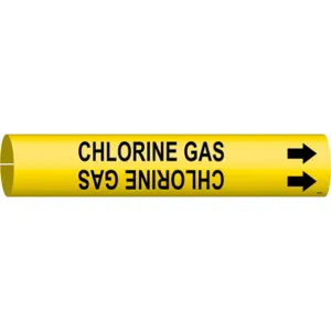 BRADY 4026-A Pipe Marker Chlorine Gas Y 3/4 To 1-3/8 In | AE3ZFE 5GXJ8