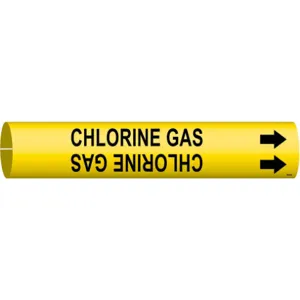 BRADY 4026-B Pipe Marker Chlorine Gas 1-1/2 To 2-3/8 In | AE3ZFF 5GXJ9