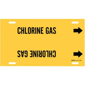 BRADY 4026-G Pipe Marker Chlorine Gas Y 8 To 9-7/8 In | AE4KLZ 5LEP0