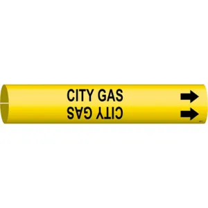 BRADY 4027-D Pipe Marker City Gas Yellow 4 To 6 In | AF4VED 9LDC0