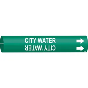 BRADY 4028-D Pipe Marker City Water Green 4 To 6 In | AE9AAK 6GV38