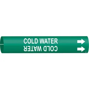 BRADY 4029-C Pipe Marker Cold Water Green 2-1/2 To 3-7/8 In | AE3ZUN 5GYL4