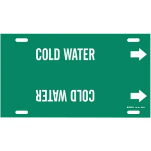 BRADY 4029-H Pipe Marker Cold Water Green 10 To 15 In | AE4KMG 5LEP7