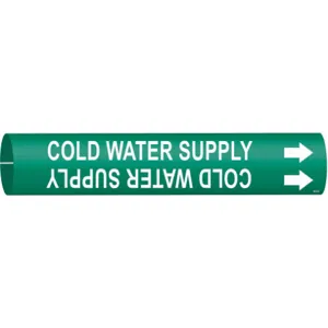 BRADY 4031-B Pipe Marker Cold Water Supply 1-1/2 To 2-3/8 | AF3TQL 8CVR6