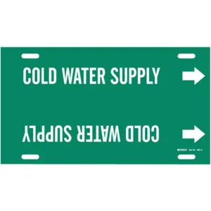 BRADY 4031-G Pipe Marker Cold Water Supply 8 To 9-7/8 In | AF4QVV 9GC73